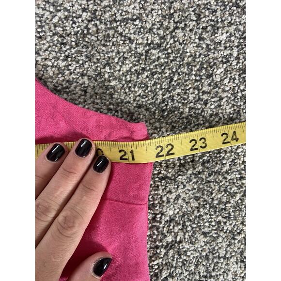 Ophelia Roe Linen Blend Sleeveless Button Down Top Women's Size Large Hot Pink - Picture 5 of 6